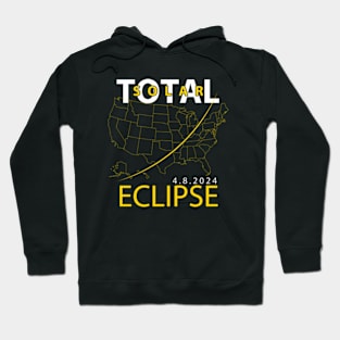 America Totality Total Solar Eclipse April 8 2024 USA Map Hoodie